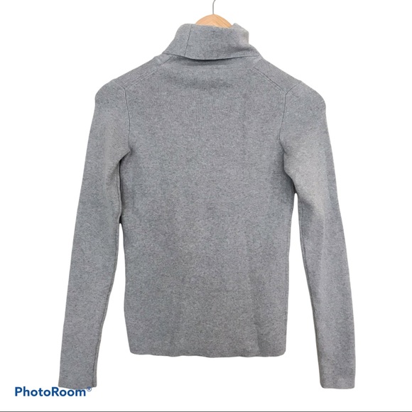 Sweet Romeo Turtleneck Grey Ribbed Sweater - Picture 4 of 7